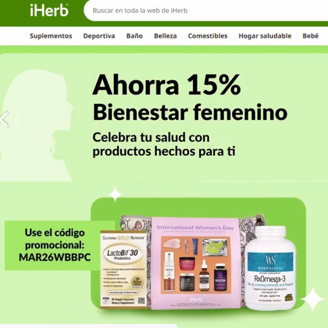 Aprovecha el 15% de descuento en productos de bienestar femenino: 
iherb.pxf.io/vDNnBy